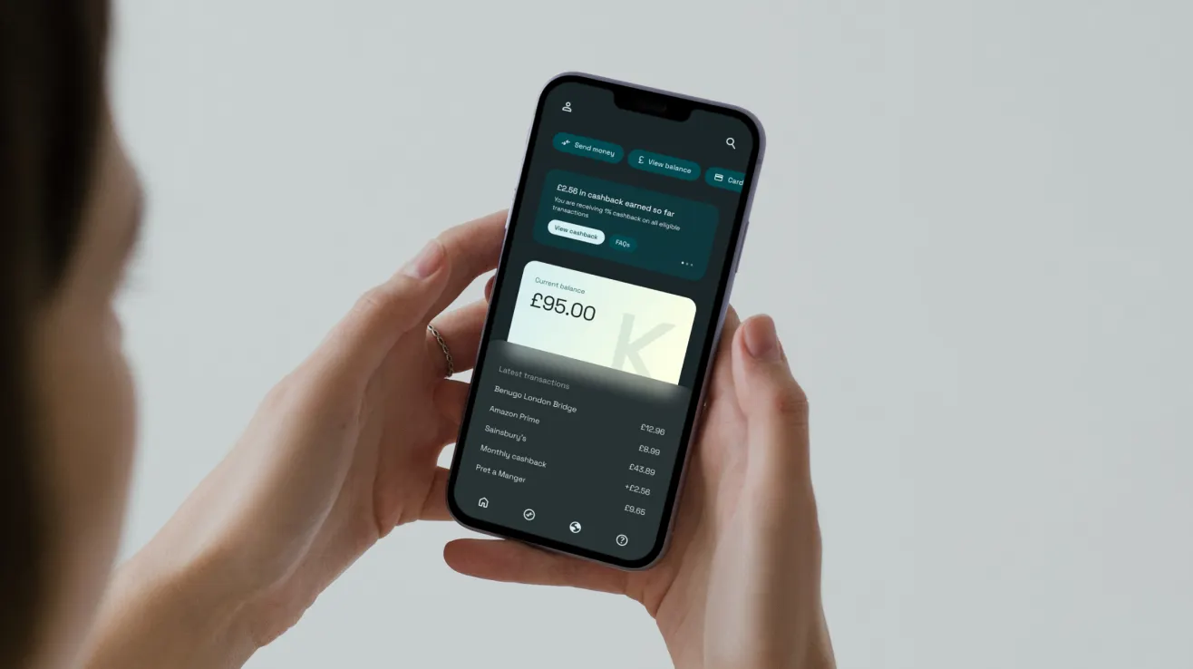 Neobanking UI screen