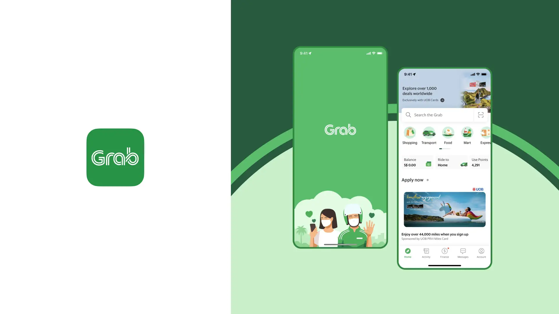 Grab Digital app screens